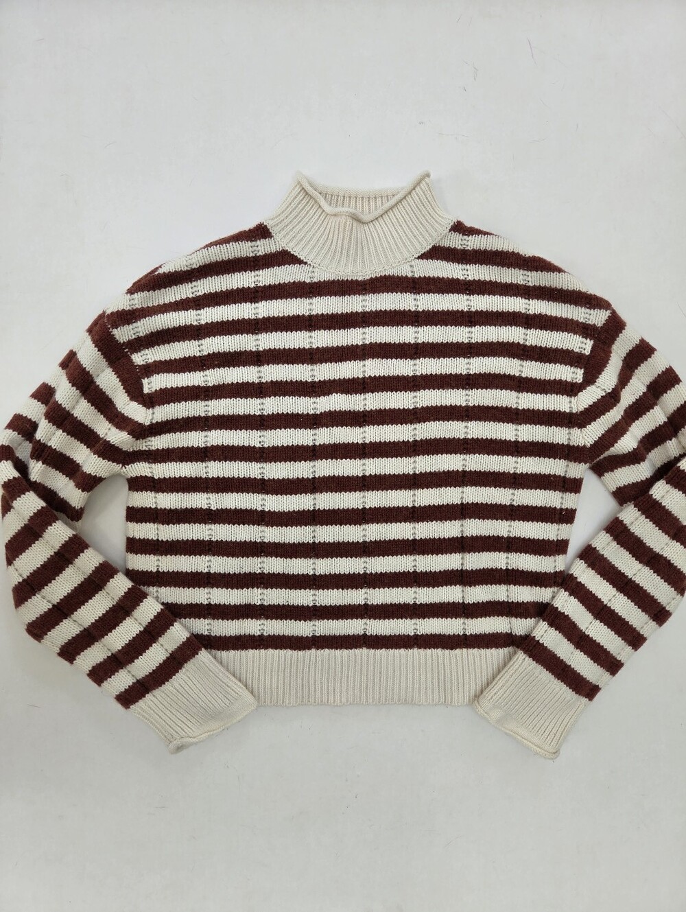 Rails Corrine Stripe Mock Neck Sweater Merino Wool organic cotton
